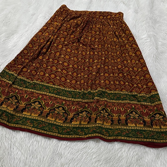 Orvis A-Line Skirt - Brown and Green Pattern - Picture 1 of 6